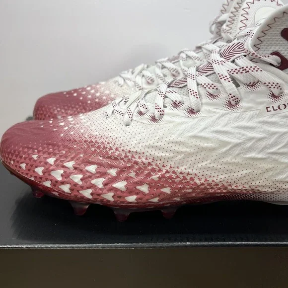 Under Armour Men's 11 Spotlight Clone 3.0 MC Football Cleats 3026334-107 WHT/RED